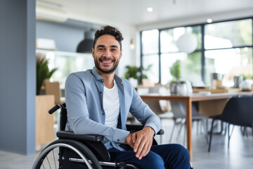 happy positive working people in a wheelchair ai generated - 617162803
