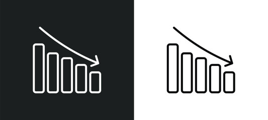 reduce line icon in white and black colors. reduce flat vector icon from reduce collection for web, mobile apps and ui.