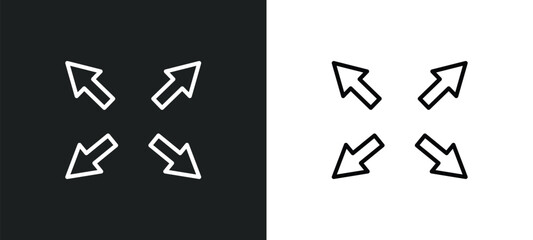 size line icon in white and black colors. size flat vector icon from size collection for web, mobile apps and ui.