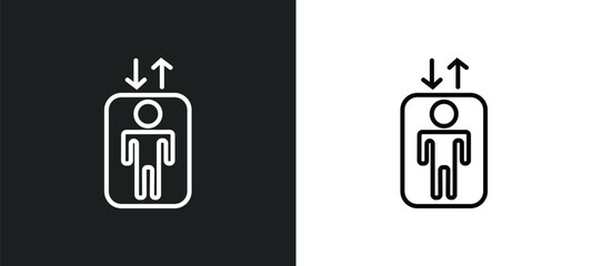 lift line icon in white and black colors. lift flat vector icon from lift collection for web, mobile apps and ui.