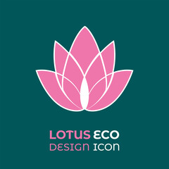 Lotus beauty flower logo. Floral isolated modern design symbol. Vector label for wellness, spa or beauty salon