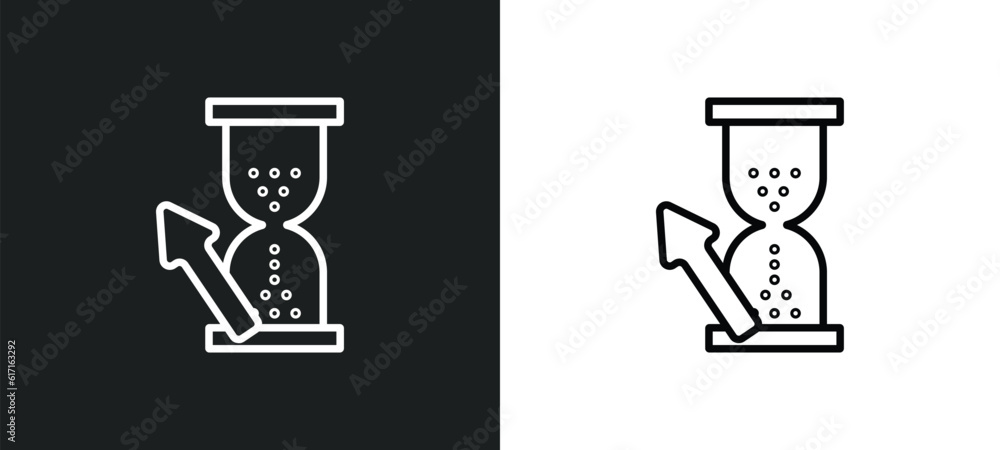 Poster wait cursor line icon in white and black colors. wait cursor flat vector icon from wait cursor colle