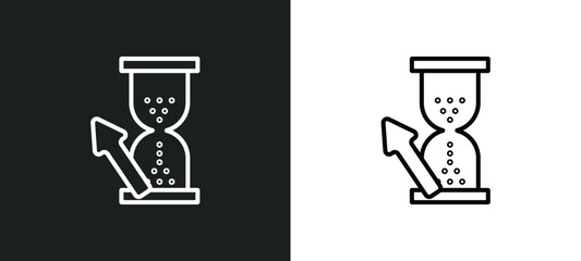 wait cursor line icon in white and black colors. wait cursor flat vector icon from wait cursor collection for web, mobile apps and ui.