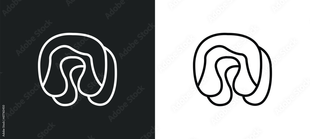 Poster sleeping line icon in white and black colors. sleeping flat vector icon from sleeping collection for