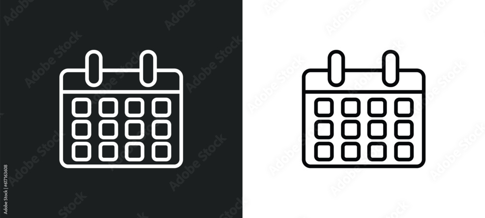Poster date line icon in white and black colors. date flat vector icon from date collection for web, mobile