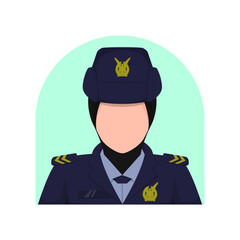 female army cartoon and army icon. illustration vector design