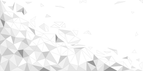 Abstract light gray polygonal background with lines and dots on a transparent background. Global network connection. Digital technology