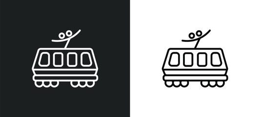 light rail line icon in white and black colors. light rail flat vector icon from light rail collection for web, mobile apps and ui.