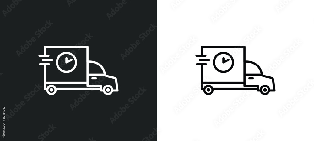 Poster carrier line icon in white and black colors. carrier flat vector icon from carrier collection for we