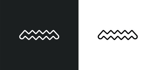 zig zag line icon in white and black colors. zig zag flat vector icon from zig zag collection for web, mobile apps and ui.