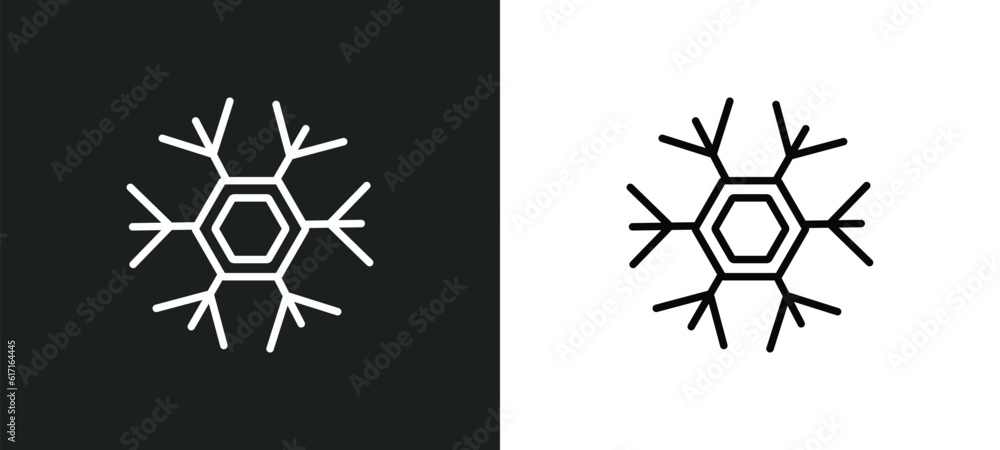 Poster snow line icon in white and black colors. snow flat vector icon from snow collection for web, mobile