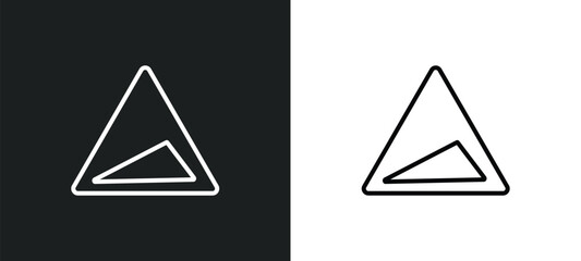slope line icon in white and black colors. slope flat vector icon from slope collection for web, mobile apps and ui.