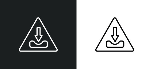 pothole line icon in white and black colors. pothole flat vector icon from pothole collection for web, mobile apps and ui.