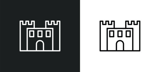 bouncy castle toy line icon in white and black colors. bouncy castle toy flat vector icon from bouncy castle toy collection for web, mobile apps and ui.