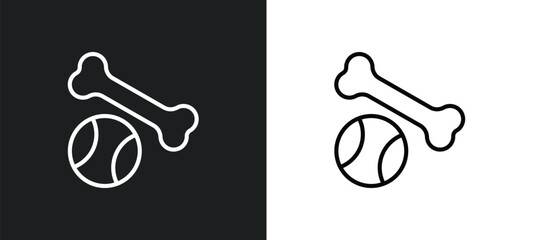 puppy toy line icon in white and black colors. puppy toy flat vector icon from puppy toy collection for web, mobile apps and ui.