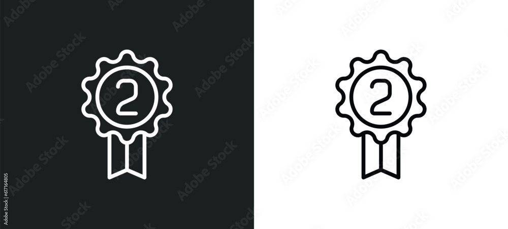 Poster second line icon in white and black colors. second flat vector icon from second collection for web, 