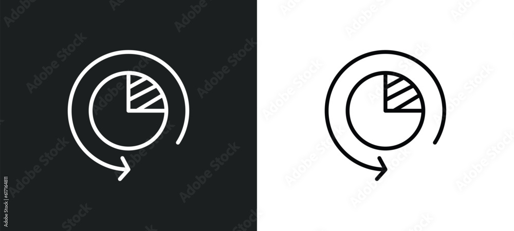 Poster time left line icon in white and black colors. time left flat vector icon from time left collection 