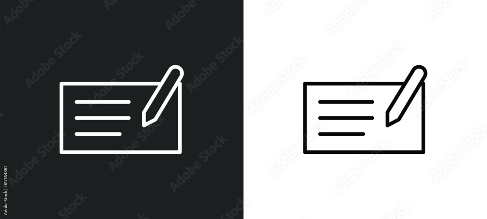 Poster writing tool line icon in white and black colors. writing tool flat vector icon from writing tool co