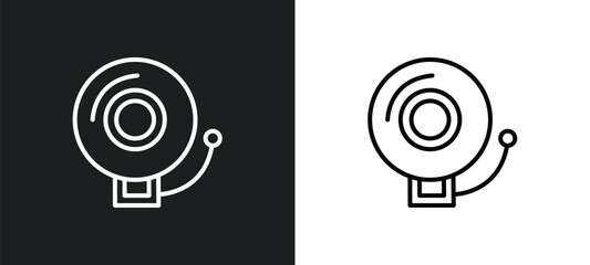 electric bell line icon in white and black colors. electric bell flat vector icon from electric bell collection for web, mobile apps and ui.