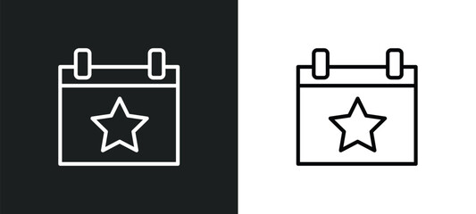 event line icon in white and black colors. event flat vector icon from event collection for web, mobile apps and ui.