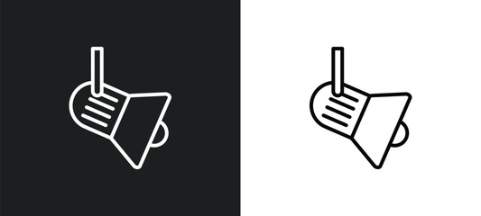cinema light with cable line icon in white and black colors. cinema light with cable flat vector icon from cinema light with cable collection for web, mobile apps and ui.