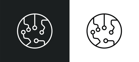 transistor line icon in white and black colors. transistor flat vector icon from transistor collection for web, mobile apps and ui.