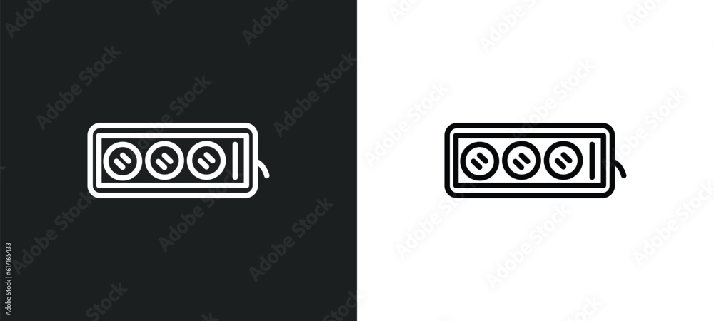 Poster tee power line icon in white and black colors. tee power flat vector icon from tee power collection 