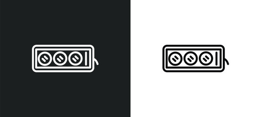 tee power line icon in white and black colors. tee power flat vector icon from tee power collection for web, mobile apps and ui.