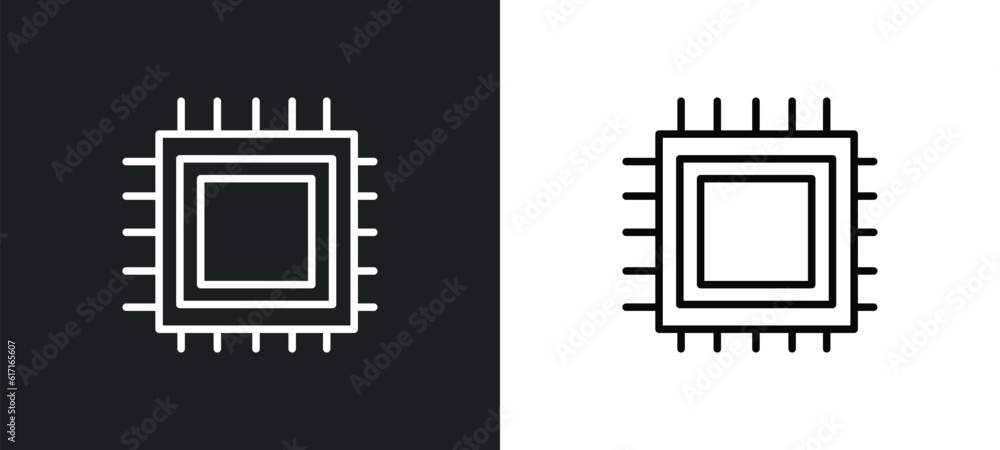 Poster embedding line icon in white and black colors. embedding flat vector icon from embedding collection 