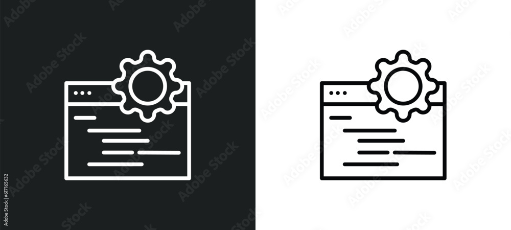Poster ide line icon in white and black colors. ide flat vector icon from ide collection for web, mobile ap
