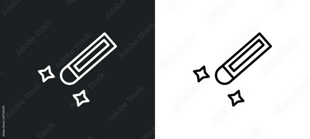 Aufkleber color value line icon in white and black colors. color value flat vector icon from color value colle