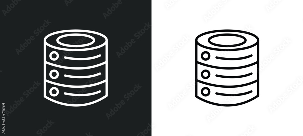 Poster caching line icon in white and black colors. caching flat vector icon from caching collection for we