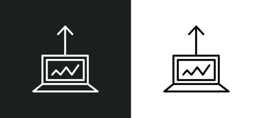 growth hacking line icon in white and black colors. growth hacking flat vector icon from growth hacking collection for web, mobile apps and ui.
