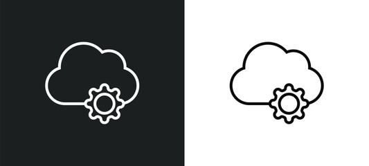 devops line icon in white and black colors. devops flat vector icon from devops collection for web, mobile apps and ui.
