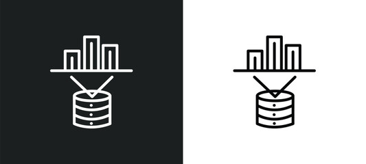 data visualization line icon in white and black colors. data visualization flat vector icon from data visualization collection for web, mobile apps and ui.