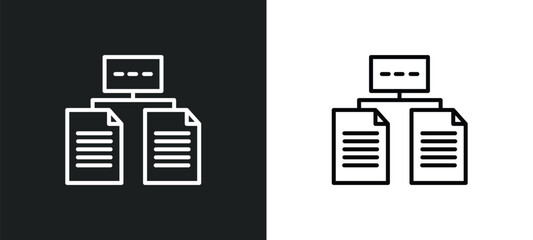 data architecture line icon in white and black colors. data architecture flat vector icon from data architecture collection for web, mobile apps and ui.