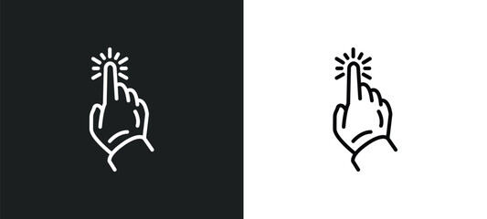 click through rate line icon in white and black colors. click through rate flat vector icon from click through rate collection for web, mobile apps and ui. - obrazy, fototapety, plakaty