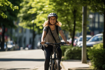 Person riding a bicycle ai generated