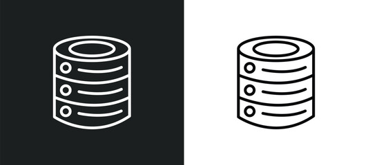 caching line icon in white and black colors. caching flat vector icon from caching collection for web, mobile apps and ui.