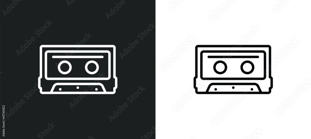 Poster caste line icon in white and black colors. caste flat vector icon from caste collection for web, mob