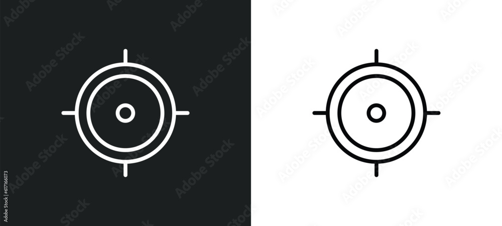 Poster focus line icon in white and black colors. focus flat vector icon from focus collection for web, mob