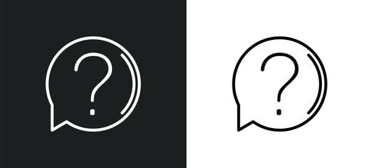 question line icon in white and black colors. question flat vector icon from question collection for web, mobile apps and ui.