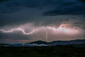 Relámpago en un paraje de Galicia