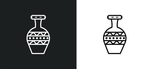 pottery line icon in white and black colors. pottery flat vector icon from pottery collection for web, mobile apps and ui.