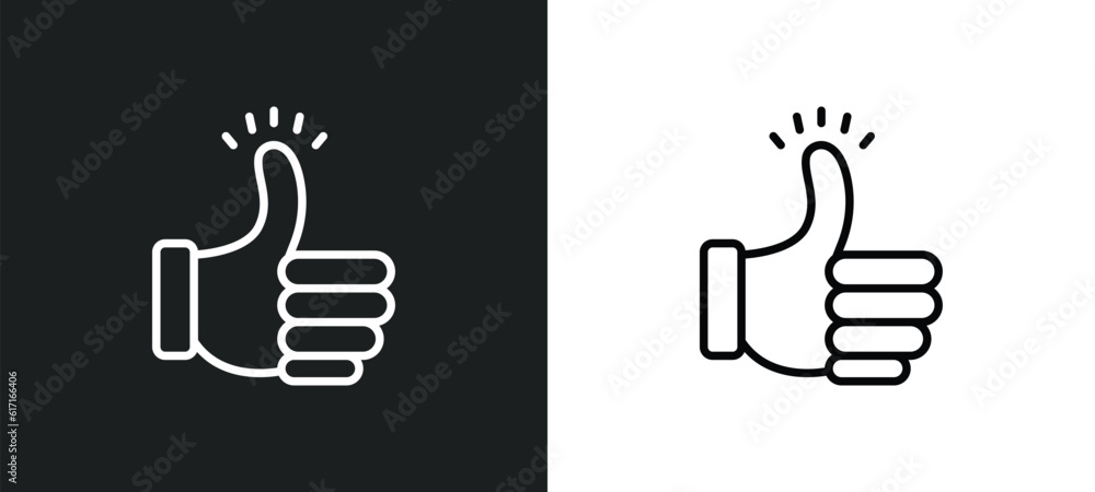 Poster accept line icon in white and black colors. accept flat vector icon from accept collection for web, 