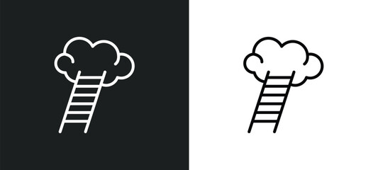 career ladder line icon in white and black colors. career ladder flat vector icon from career ladder collection for web, mobile apps and ui.