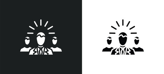 line icon in white and black colors. flat vector icon from collection for web, mobile apps and