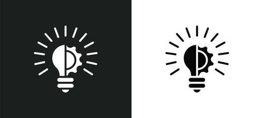 line icon in white and black colors. flat vector icon from collection for web, mobile apps and