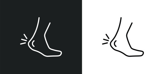 ankle line icon in white and black colors. ankle flat vector icon from ankle collection for web, mobile apps and ui.