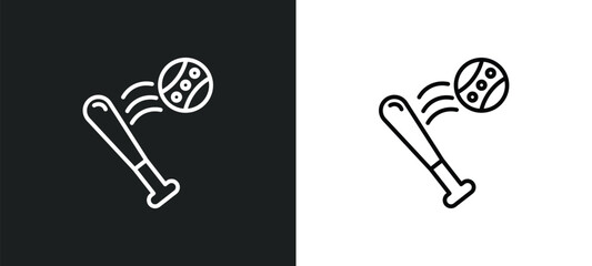 home run line icon in white and black colors. home run flat vector icon from home run collection for web, mobile apps and ui.